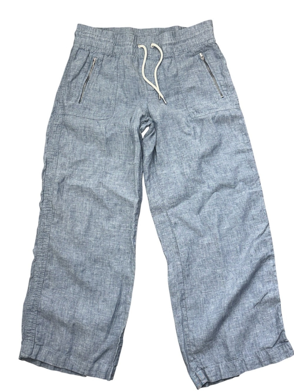 Athleta Cabo Linen Wide Leg Pants - 100% Linen - Blue - Size 12